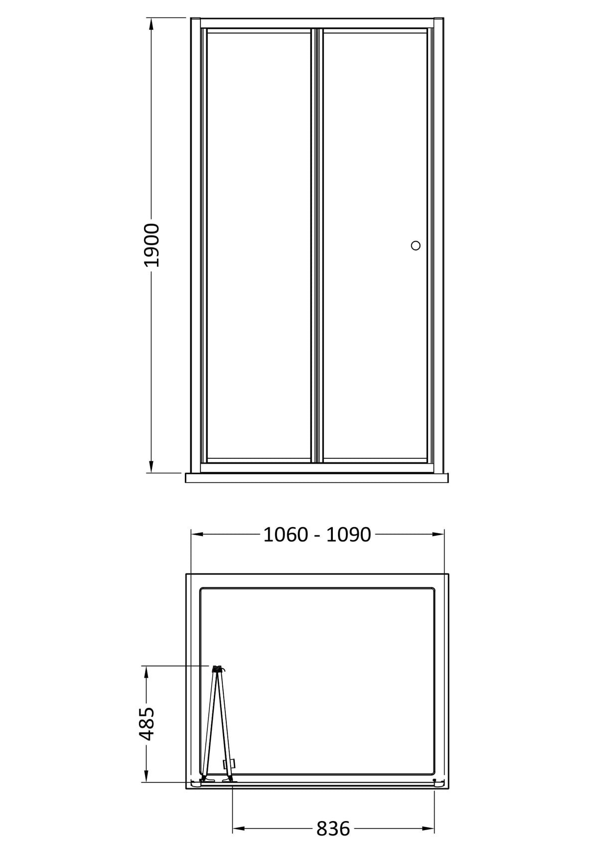 Modern Splash 1100mm Chrome Bi-fold Shower Door