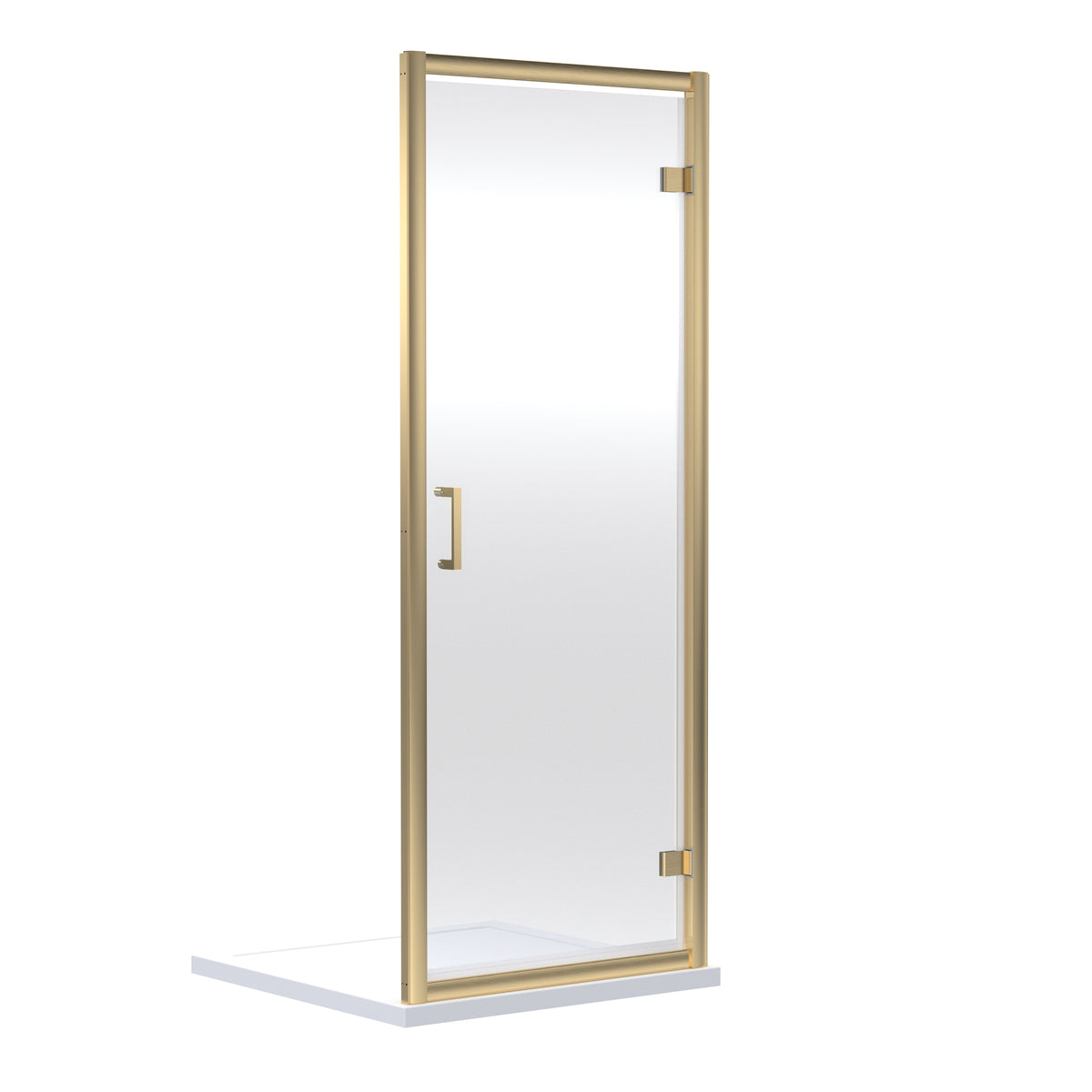 Modern Splash 800mm Brushed Brass Hinged Shower Door