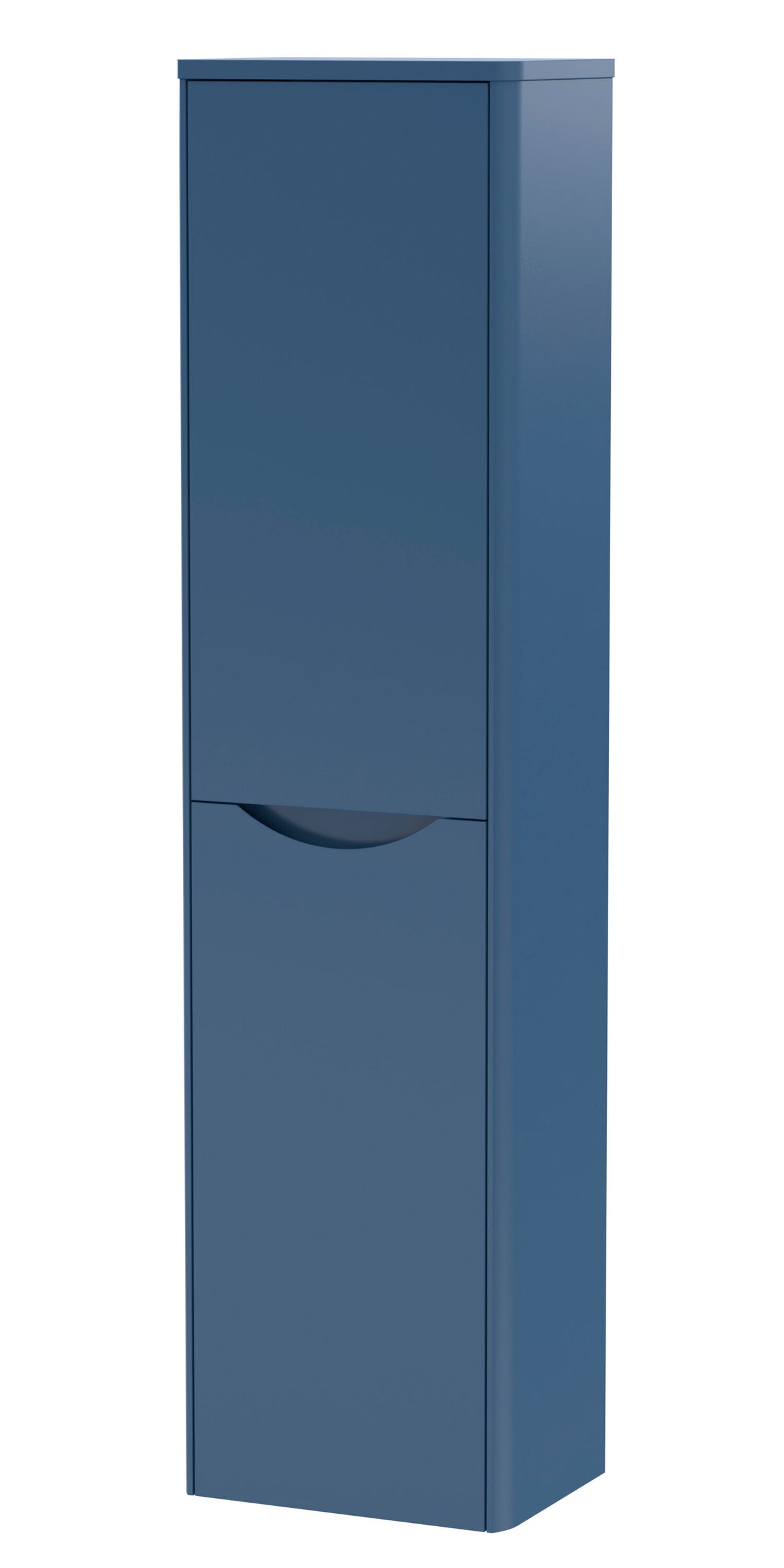 Modern Splash 356mm Satin Blue Wall Hung Tall Cabinet