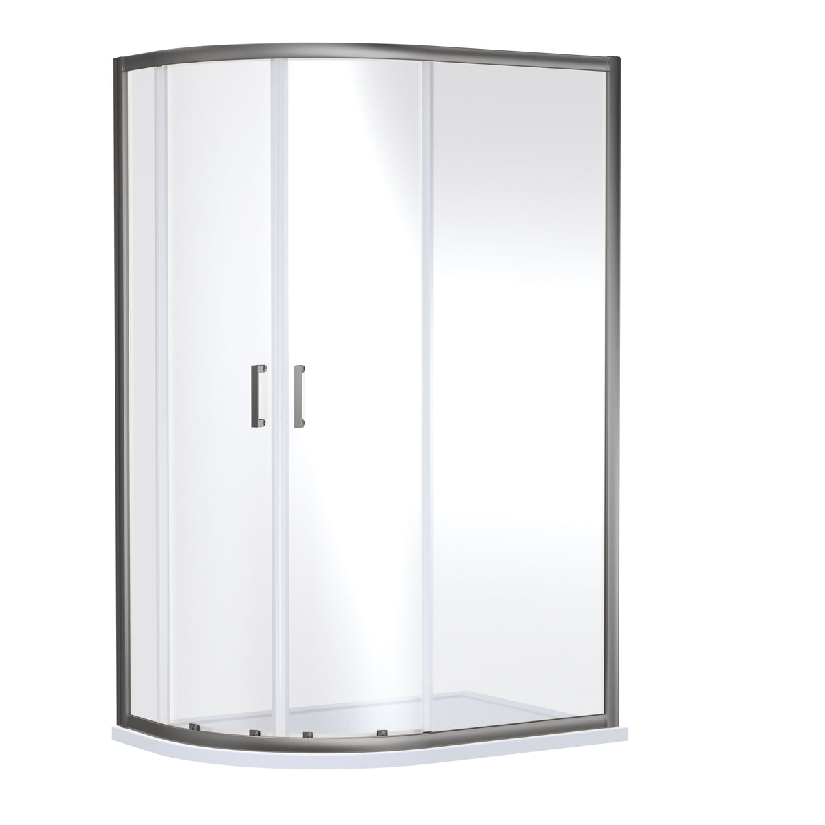 Modern Splash 1200mm Brushed Pewter Framed Offset Shower Enclosure