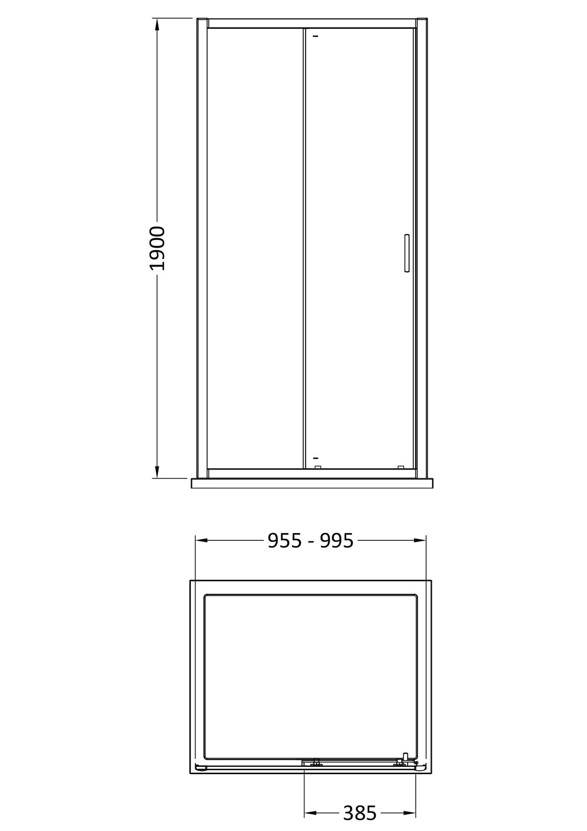 Modern Splash 1000mm Brushed Brass Sliding Shower Door