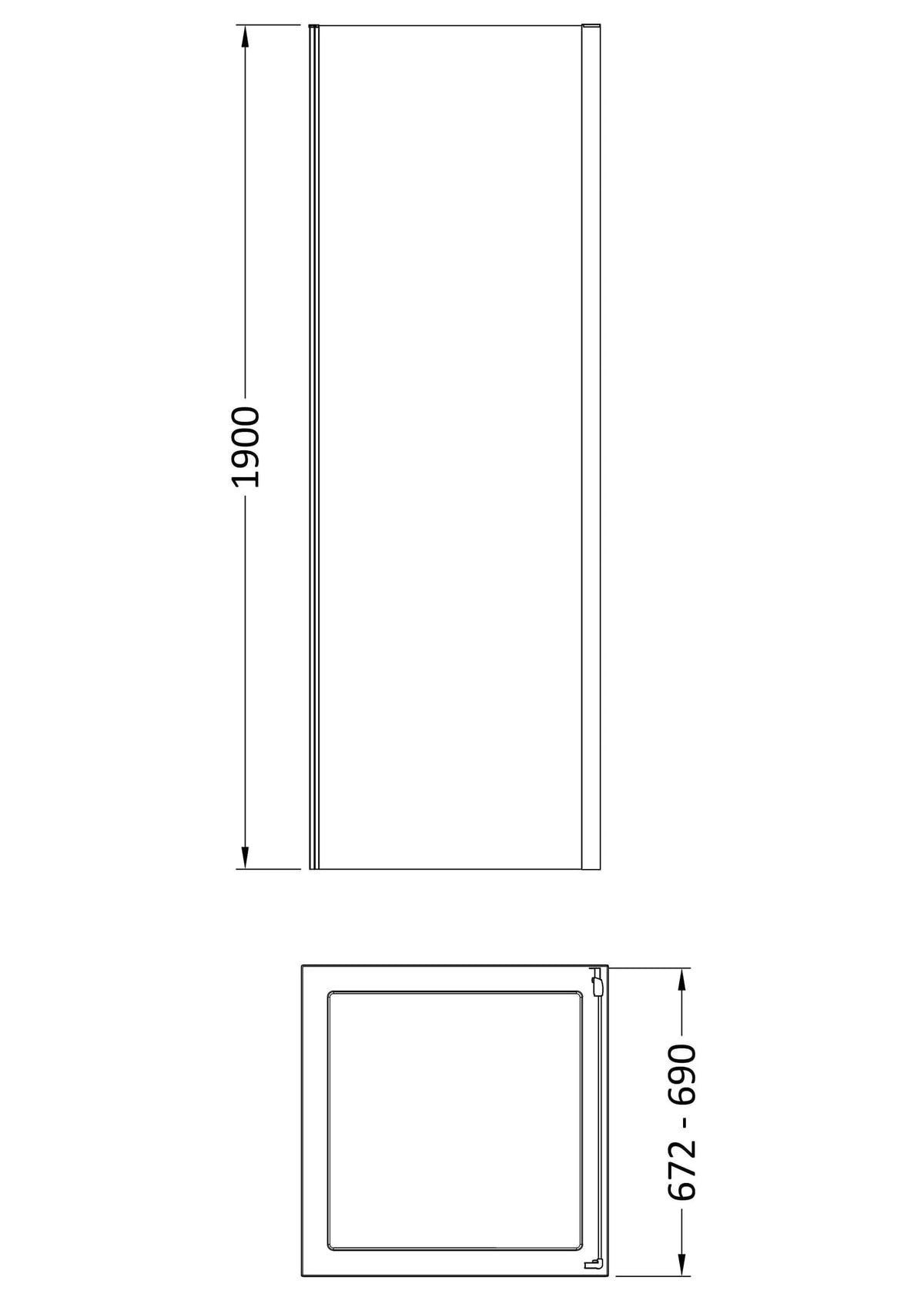Modern Splash 700mm Brushed Pewter Semi-Frameless Side Panel