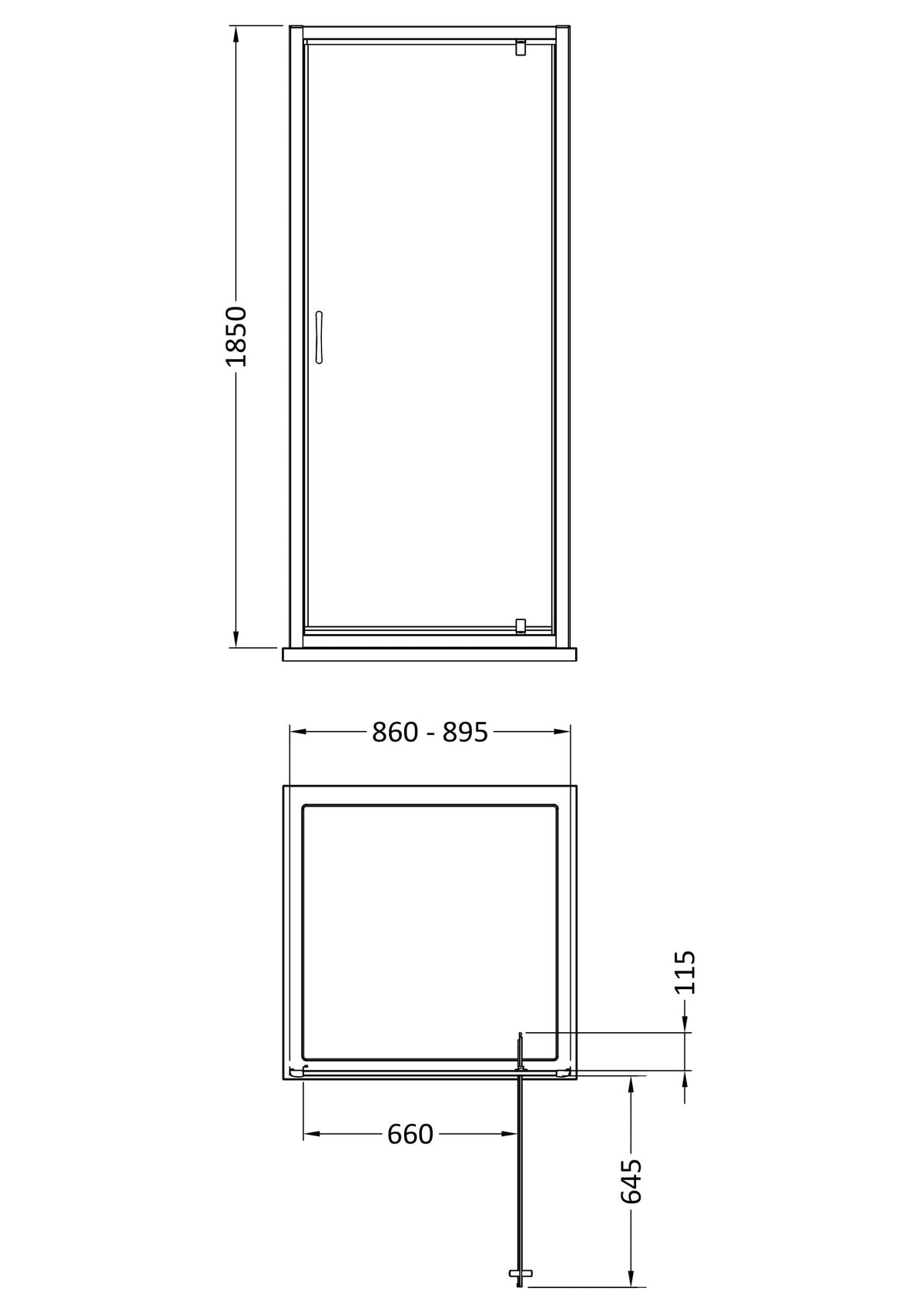 Modern Splash 900mm Chrome Pivot Shower Door