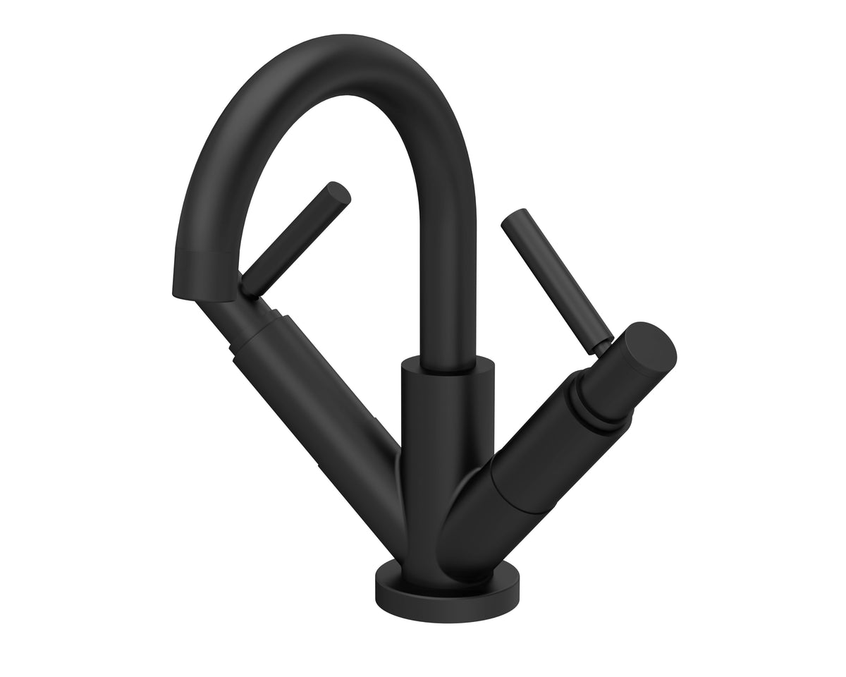 Modern Splash Matt black Tec lever Mono Basin Mixer With Push Button Waste