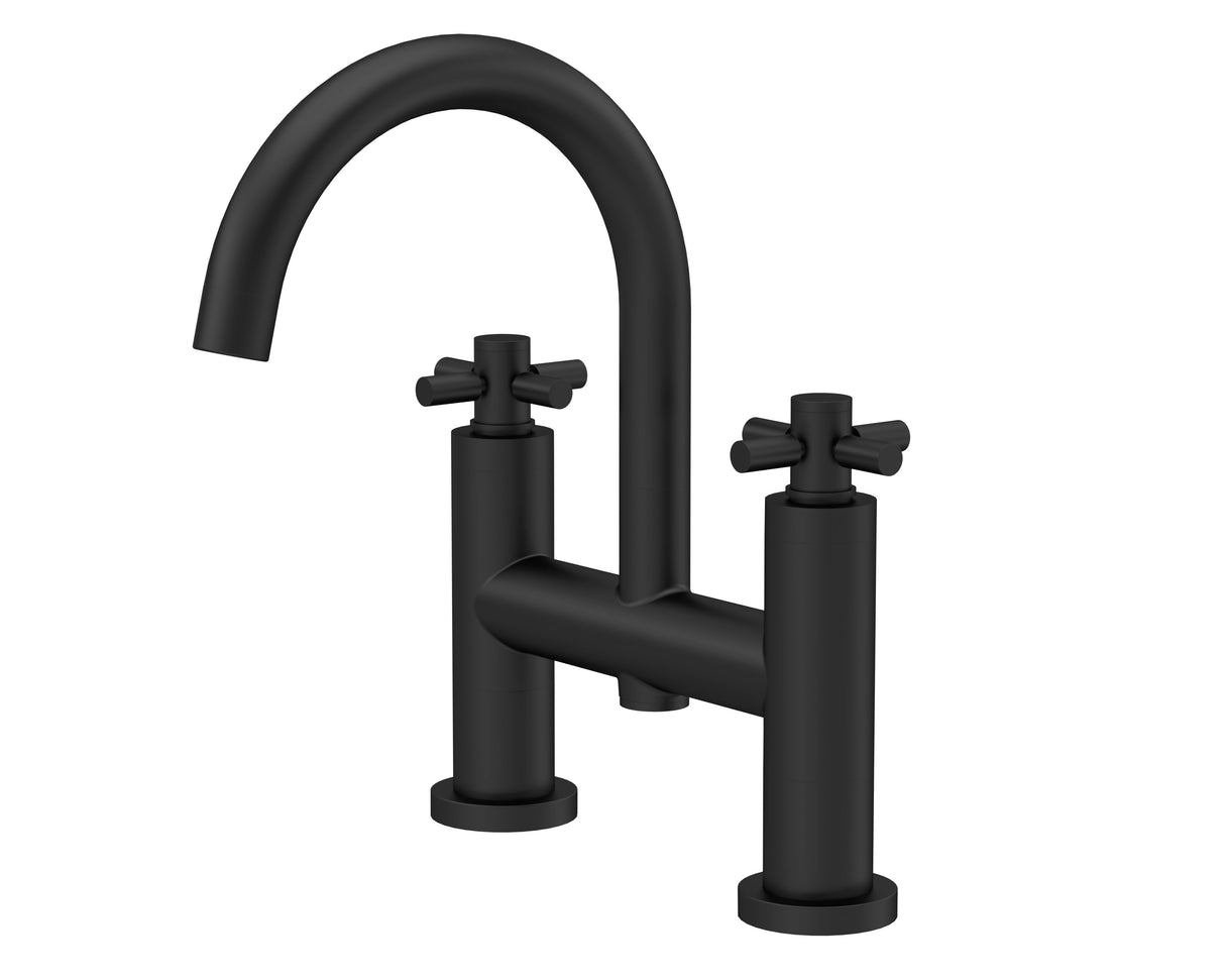 Hudson Reed Matt Black Tec Crosshead Bath Filler
