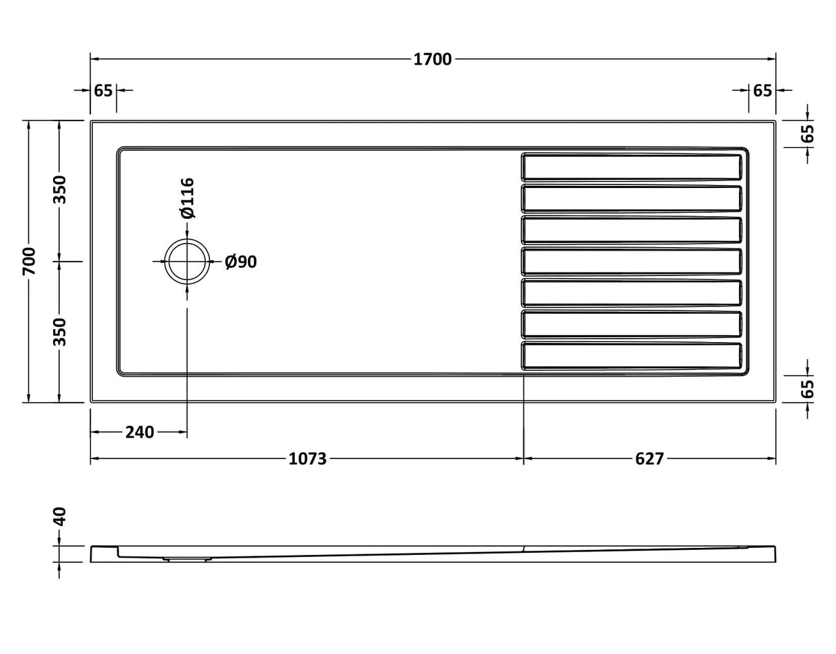 Shower Stone Tray Size