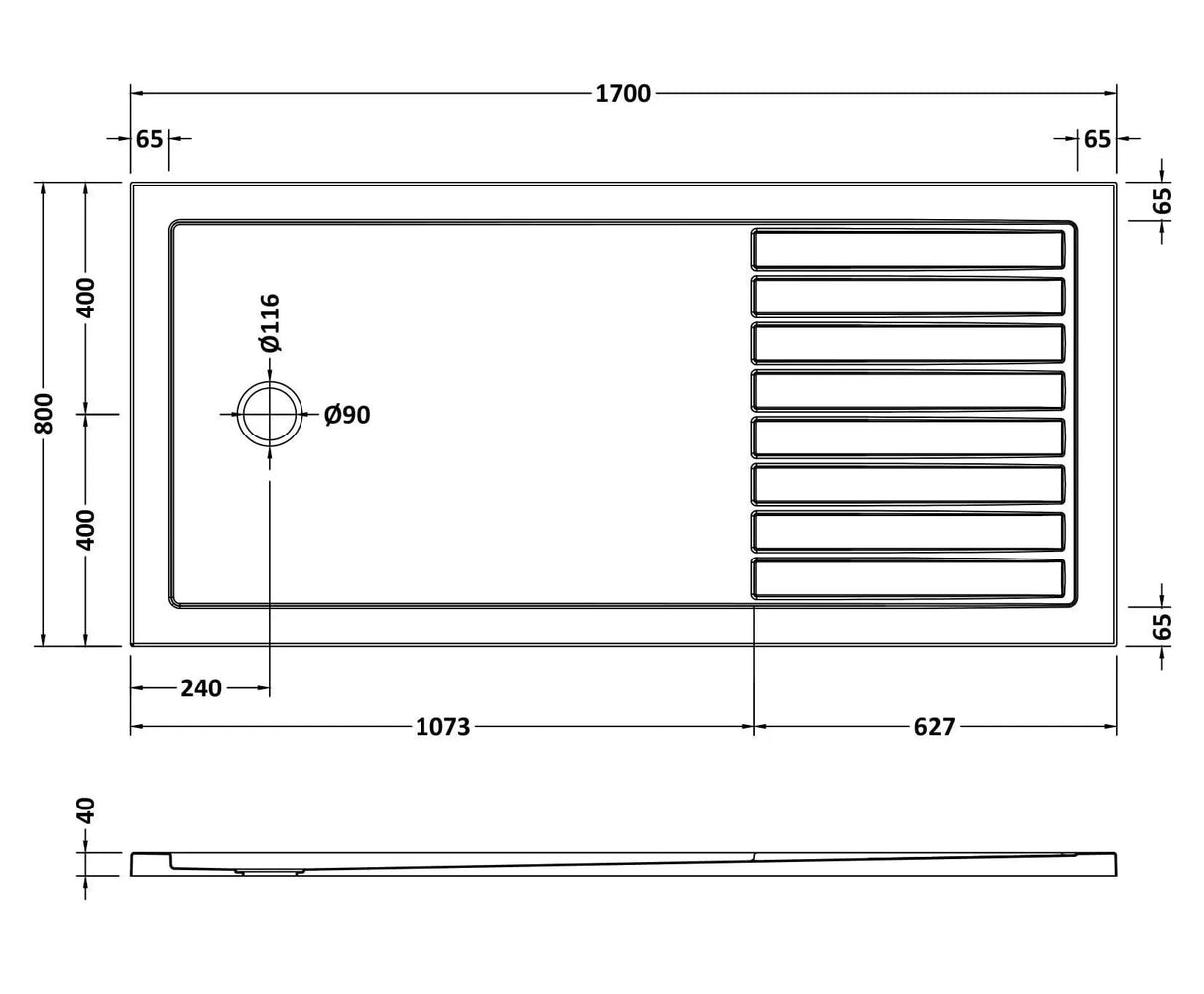 Shower Stone Tray Size