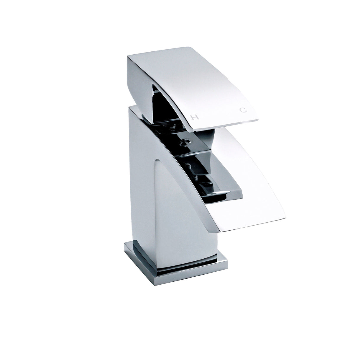 Modern Splash Vibe Chrome Mono Basin Mixer With Push Button Waste