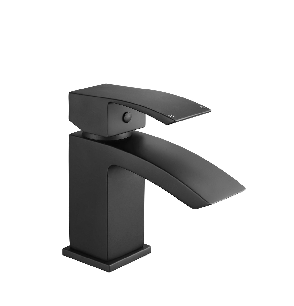 Modern Splash Vibe Matt Black Mono Basin Mixer With Waste