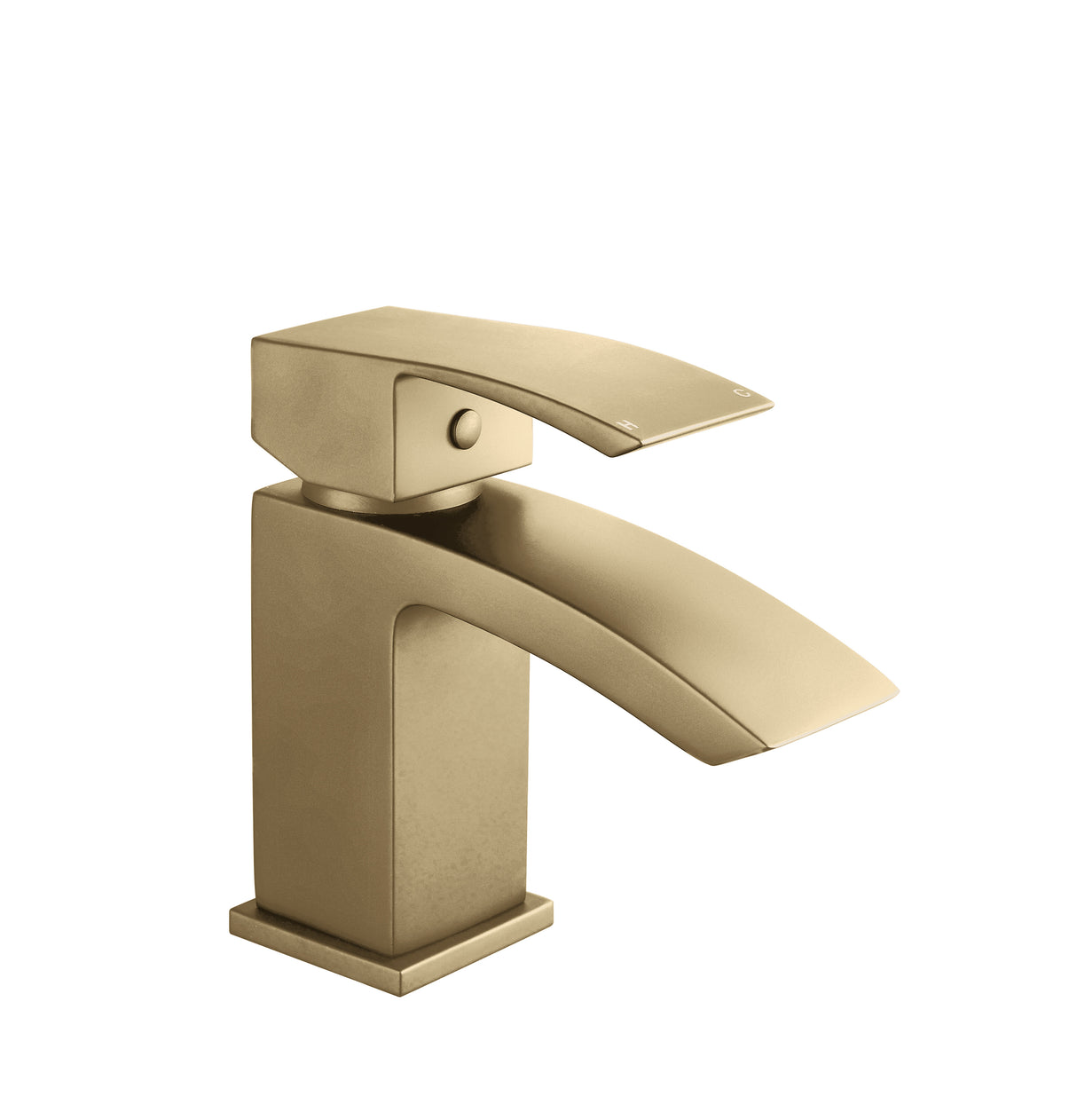 Modern Splash Vibe Brushed Brass Mono Basin Mixer With Waste