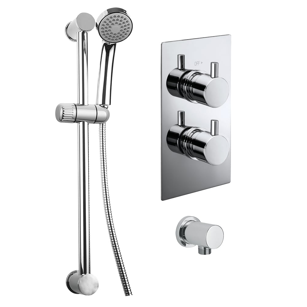 Modern Splash Chrome Concealed Thermostatic Shower Set