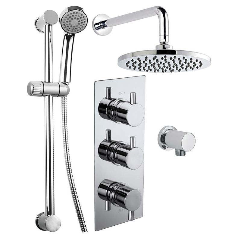 Modern SplashChrome Concealed Thermostatic Shower Set