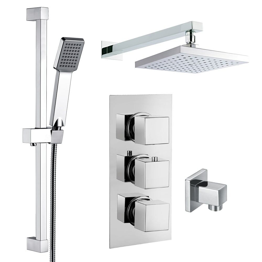 Modern Splash Cchrome oncealed Thermostatic Shower Set