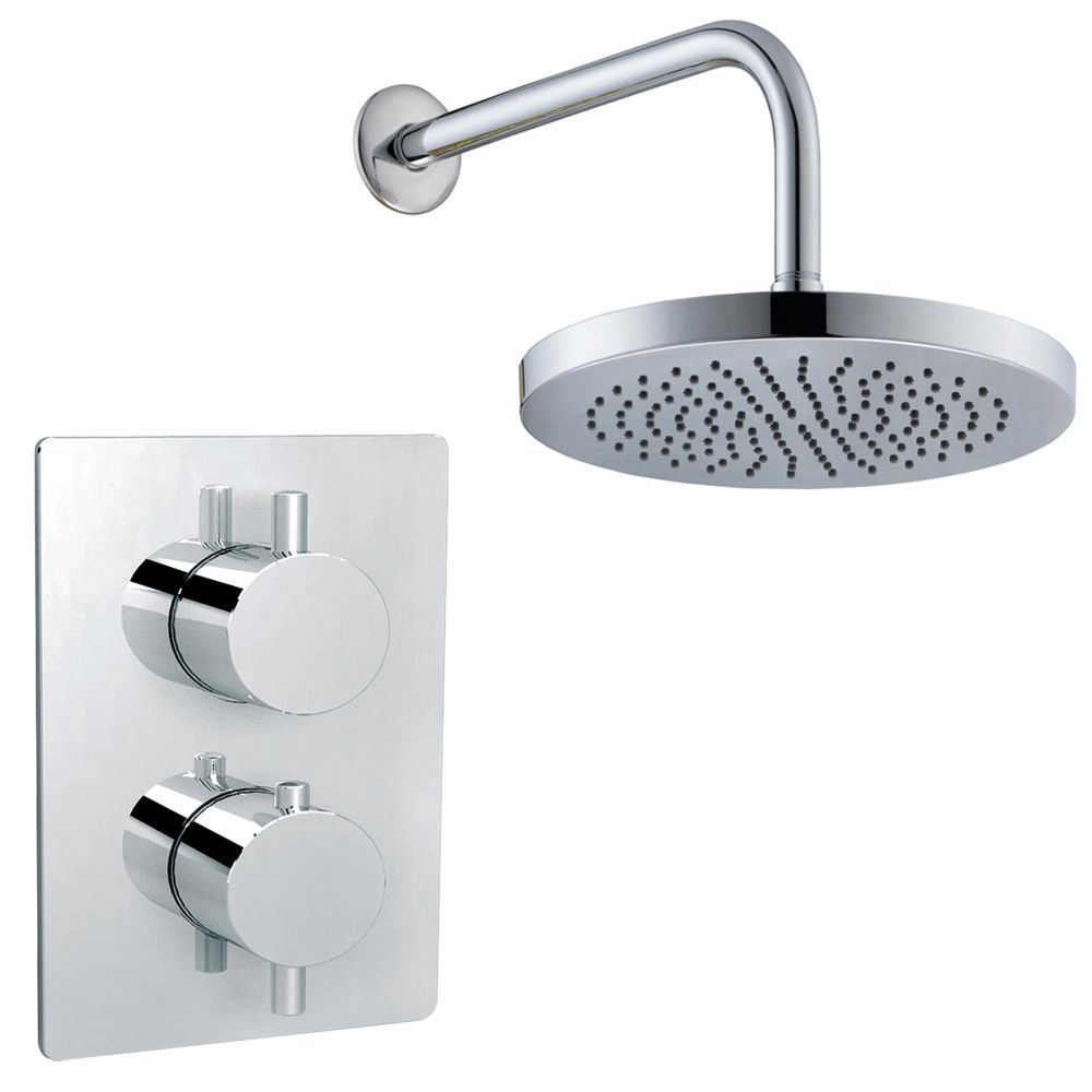 Modern Splash Chrome Concealed Thermostatic Shower Set