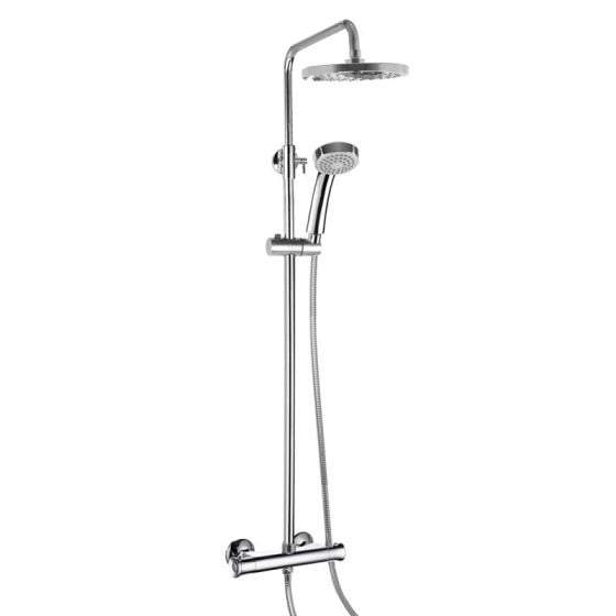 Modern Splash 2 Chrome Round Exposed Thermostatic Shower Set
