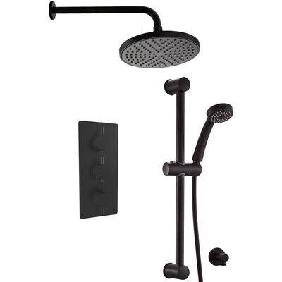 Modern Splash Black Concealed Thermostatic Shower Set