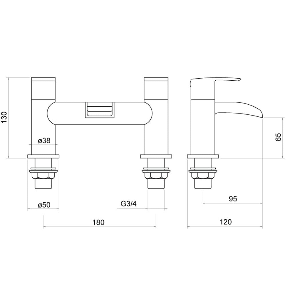Trisen Merion Chrome Lever Bath Filler