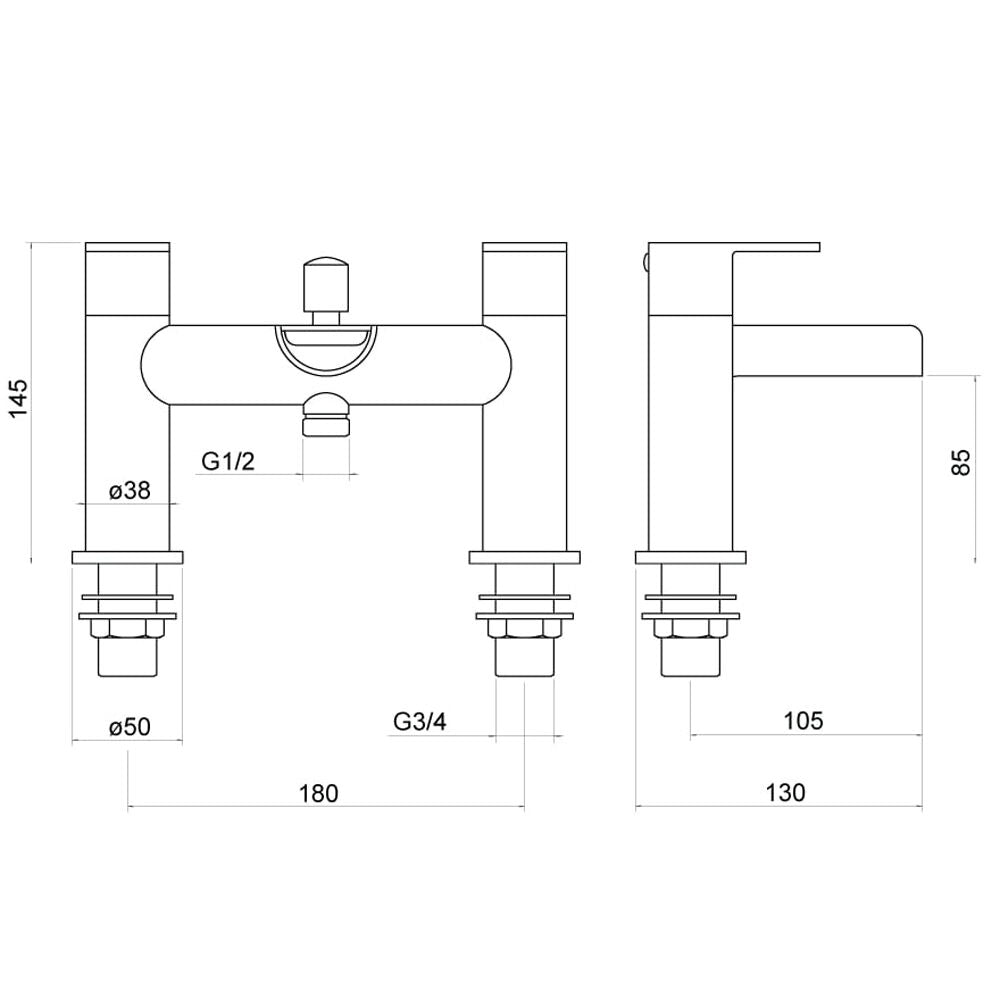 Trisen Ganton Chrome Lever Bath Shower Mixer & Kit