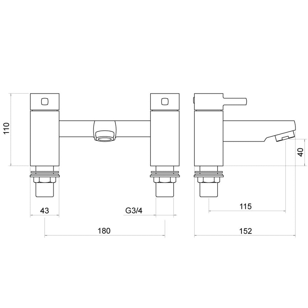 Trisen Arden Chrome Lever Bath Filler