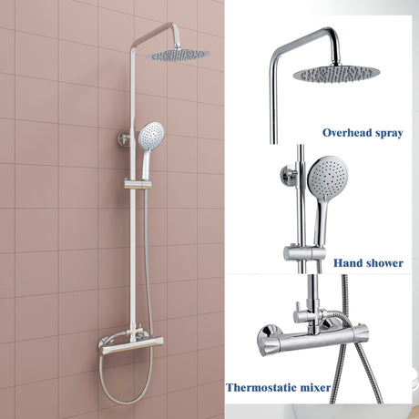 Modern Splash Chrome Thermostatic Shower Mixer-H-09B