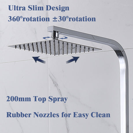 Modern Splash Chrome Thermostatic Shower Mixer-H-17