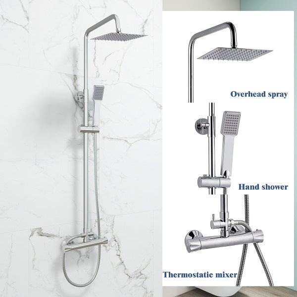 Modern Splash Steel Thermostatic Shower Mixer-H-09A