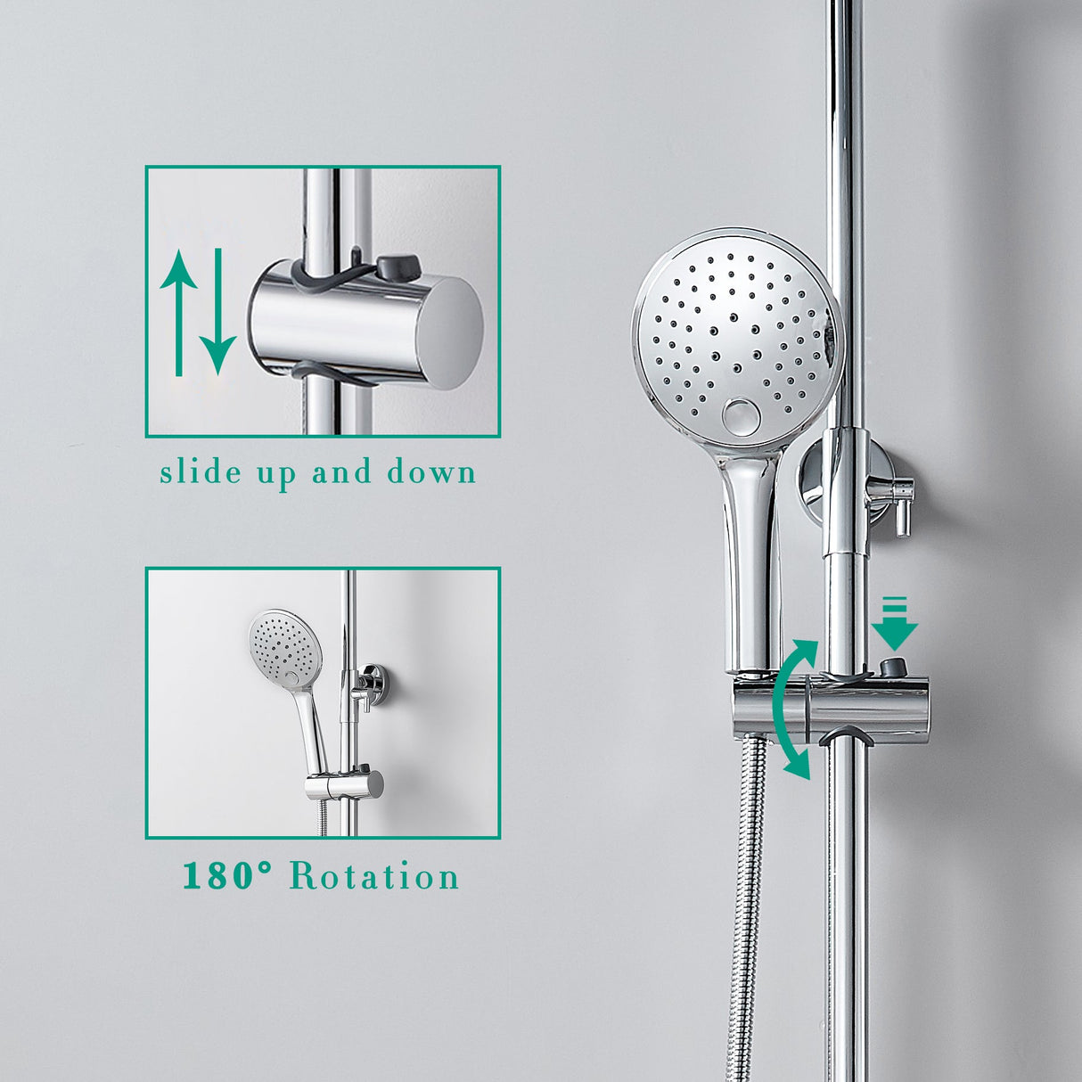 Modern Splash Steel Thermostatic Shower Mixer-H-13C