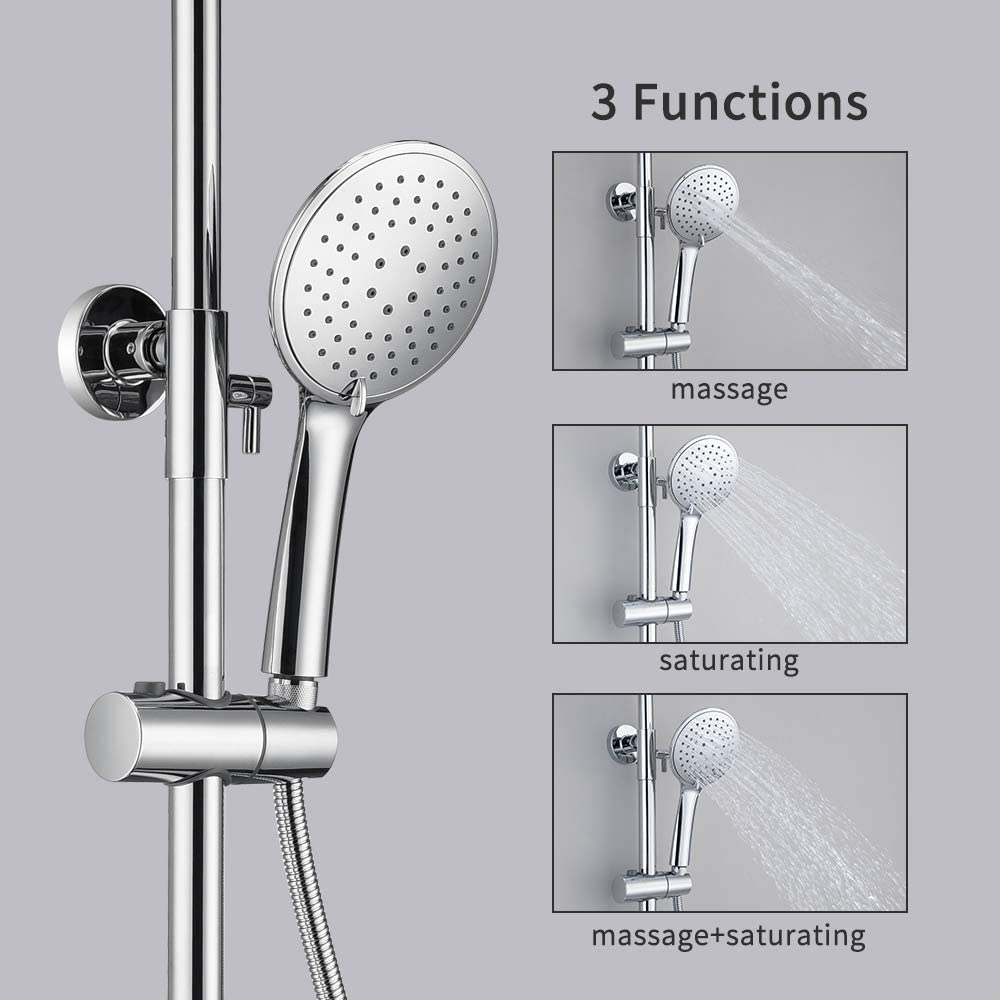 Modern Splash Chrome Thermostatic Shower Set