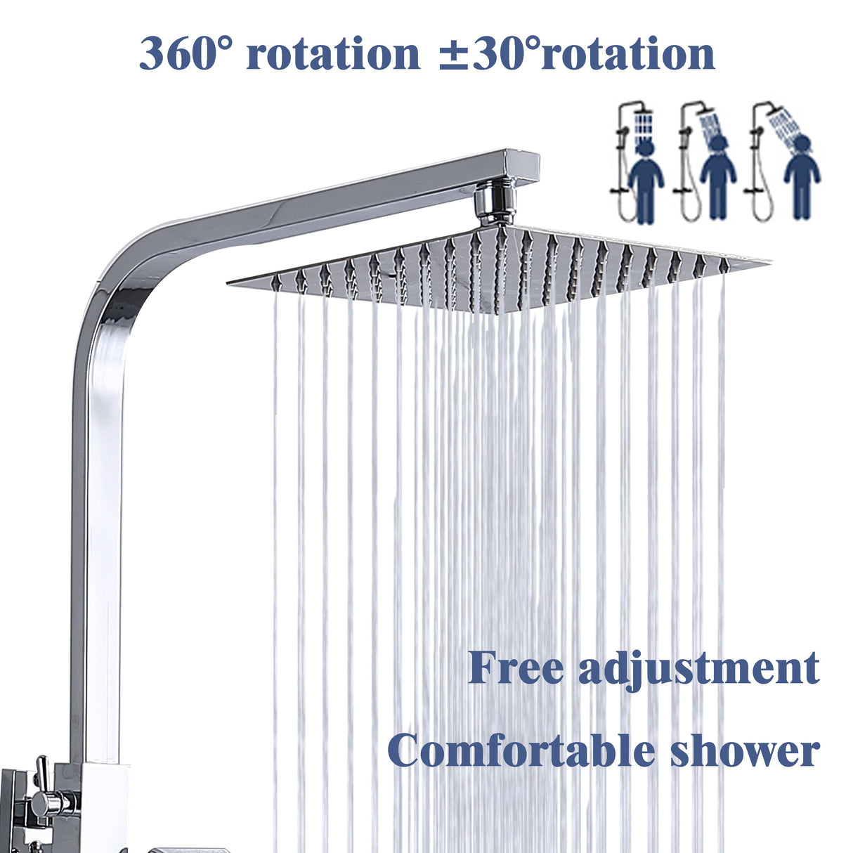 Modern Splash Chrome Thermostatic Shower Mixer-H-17