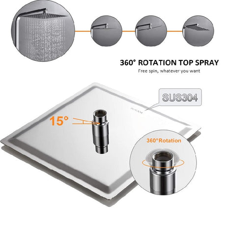 Modern Splash Chrome Thermostatic Shower Set