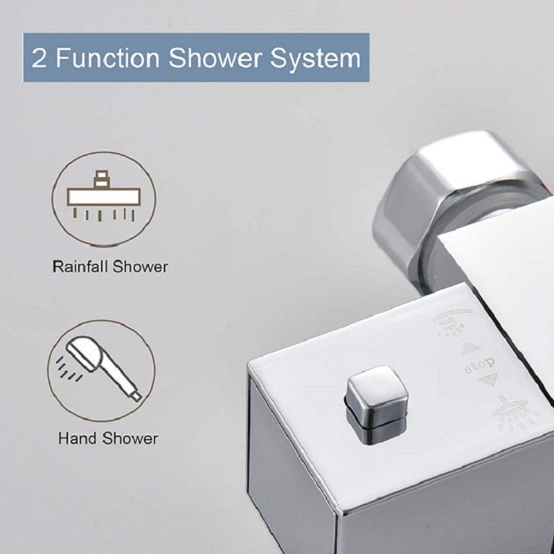 Modern Splash Chrome Thermostatic Shower Set