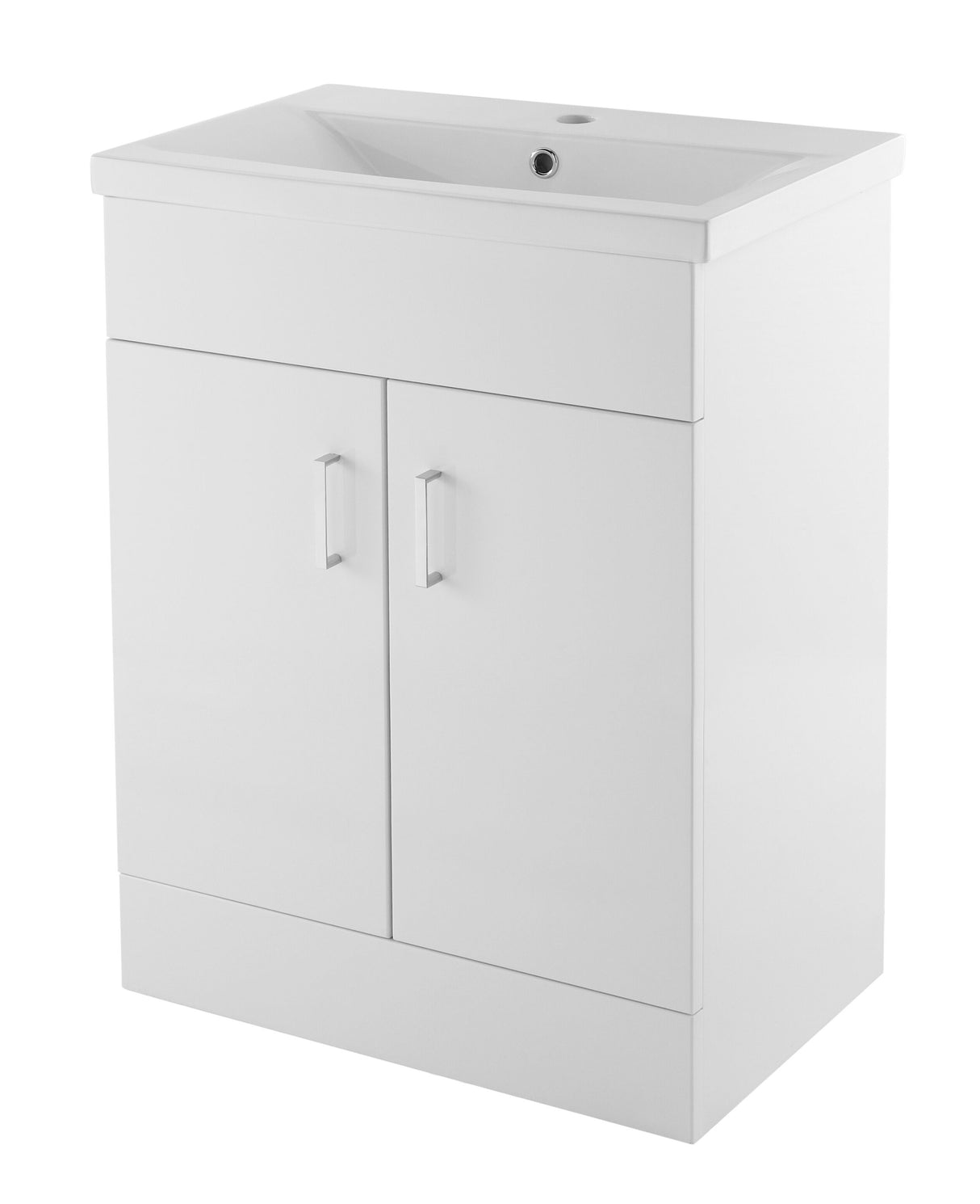 Modern Splash Eden 600mm Gloss White 2 Door Floor Standing Cabinet With Basin