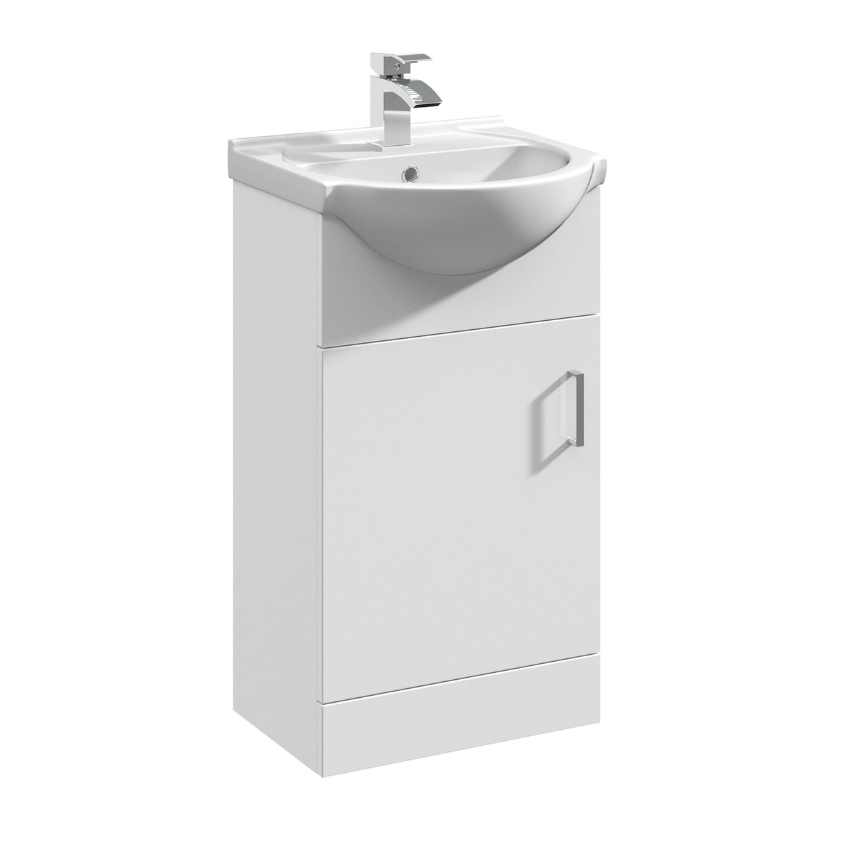 Modern Splash Mayford 450mm Gloss White 1 Door Floor Standing Cabinet With U-Shaped Basin
