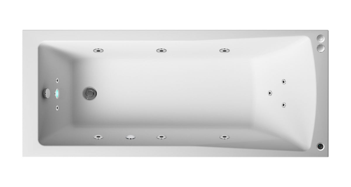 Modern Splash 1400mm Single Ended 11 Jet Whirlpool Bath With Light
