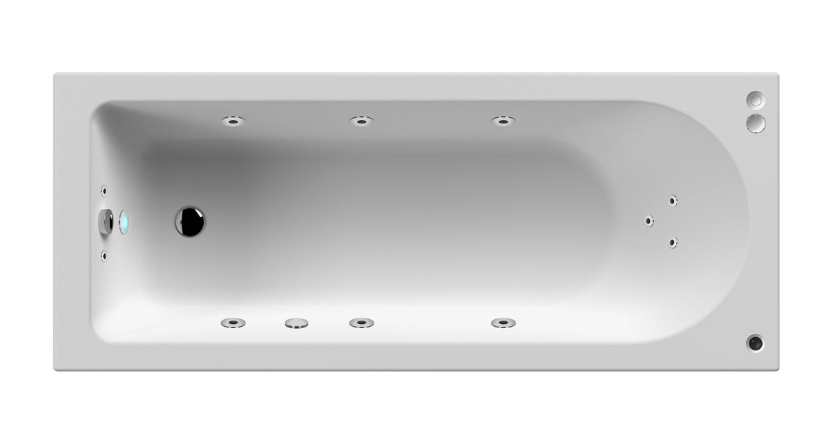 Modern Splash 1700mm Single Ended 11 Jet Whirlpool Bath With Light