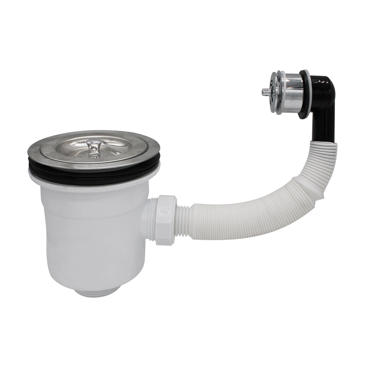 Modern Splash Polished Stainless Steel Basket Strainer Sink Waste