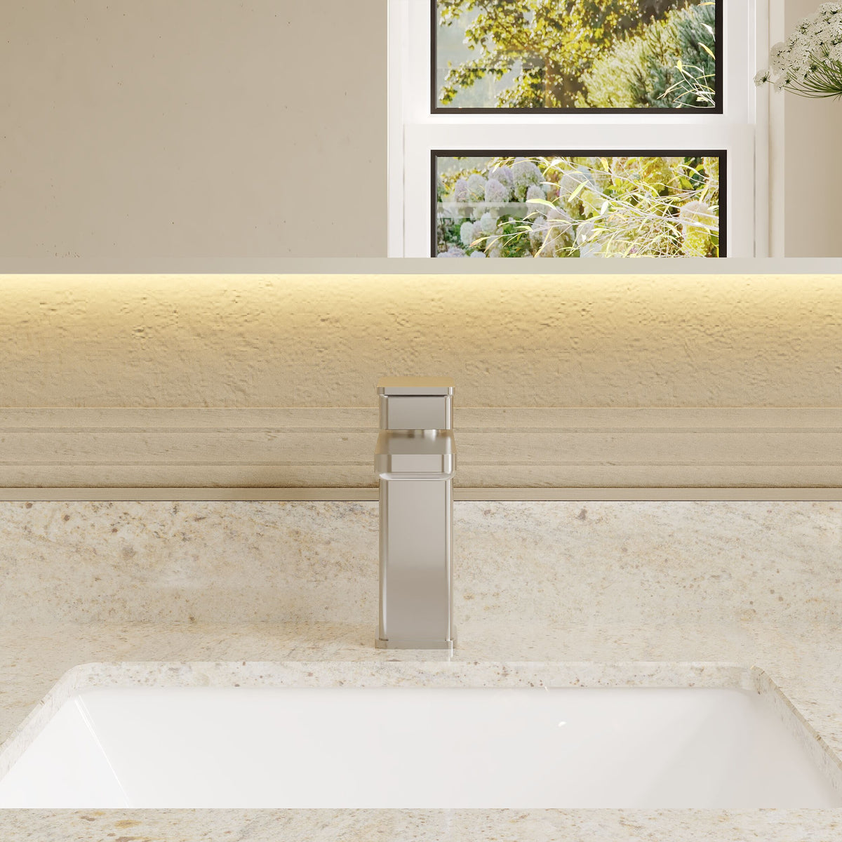 Modern Splash Chrome Eco Mono Basin Mixer With Push Button Waste