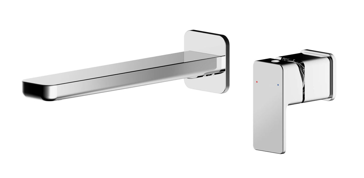 Modern Splash Chrome 2 Tap Hole Wall Mounted Basin Mixer