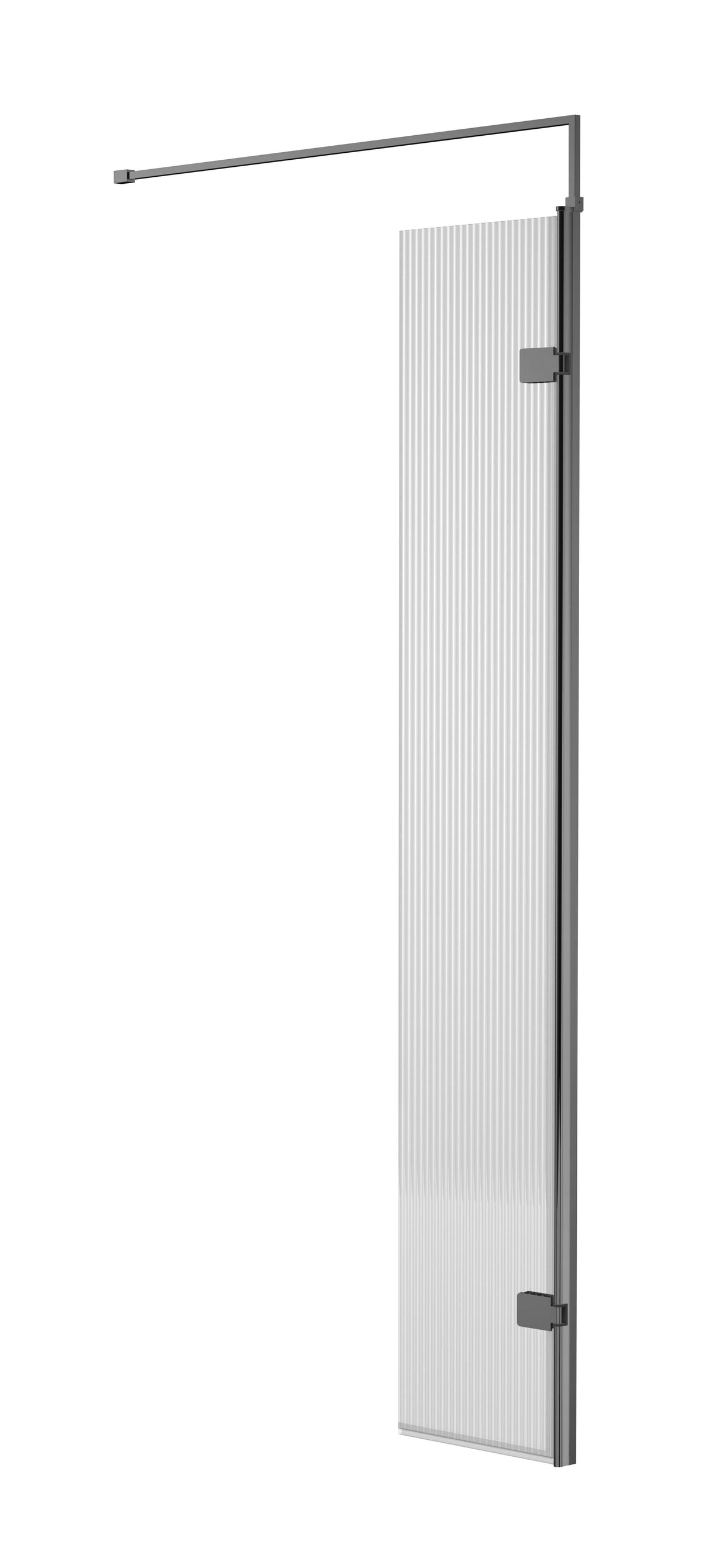 Modern Splash 300mm Brushed Pewter Fluted Shower Enclosure With Support Bar