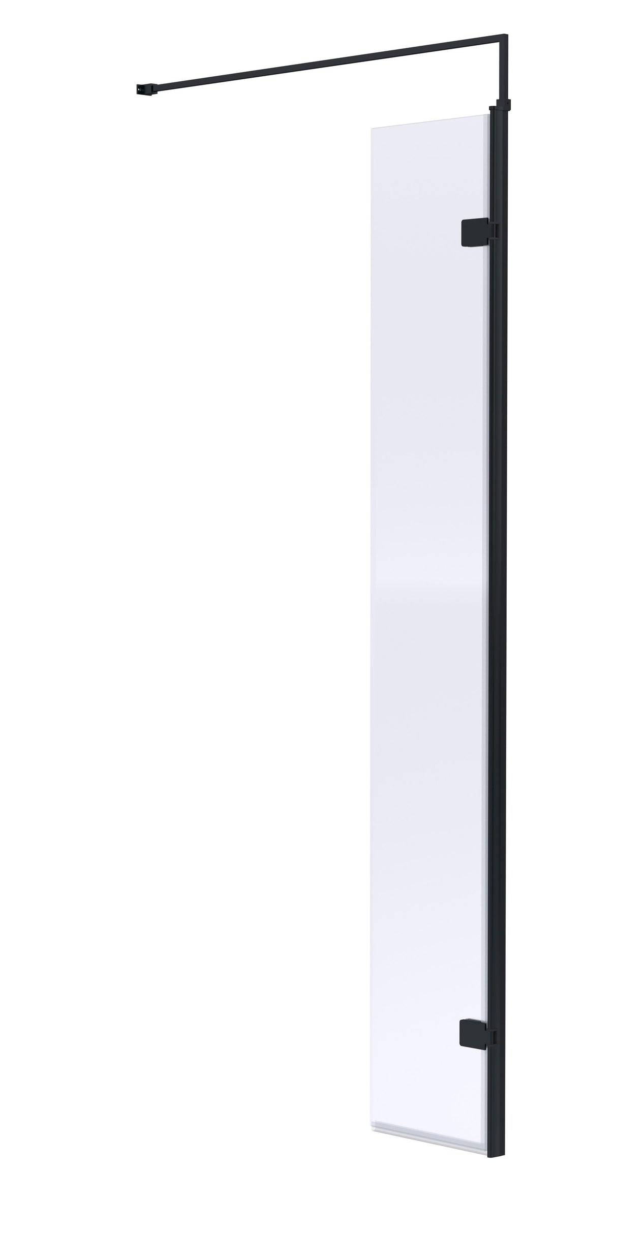 Hudson Reed 300mm Matt Black Wetroom Screen With Support Bar