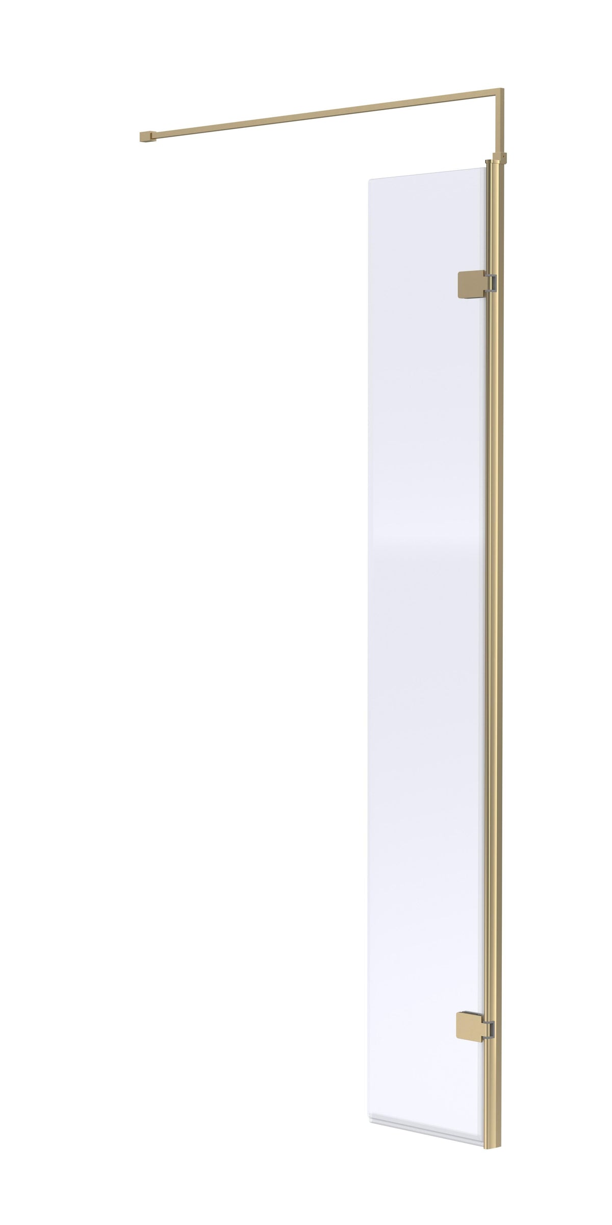 Modern Splash 300mm Brushed Brass Wetroom Screen With Support Bar