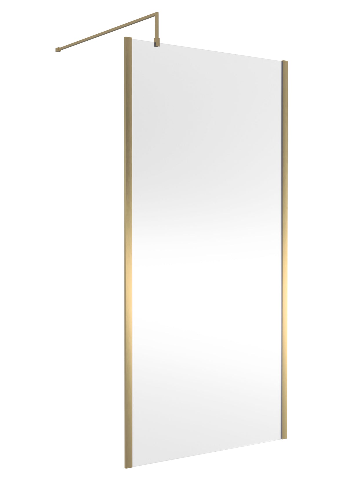 Modern Splash 1000mm Brushed Brass Wetroom Screen With Support Bar