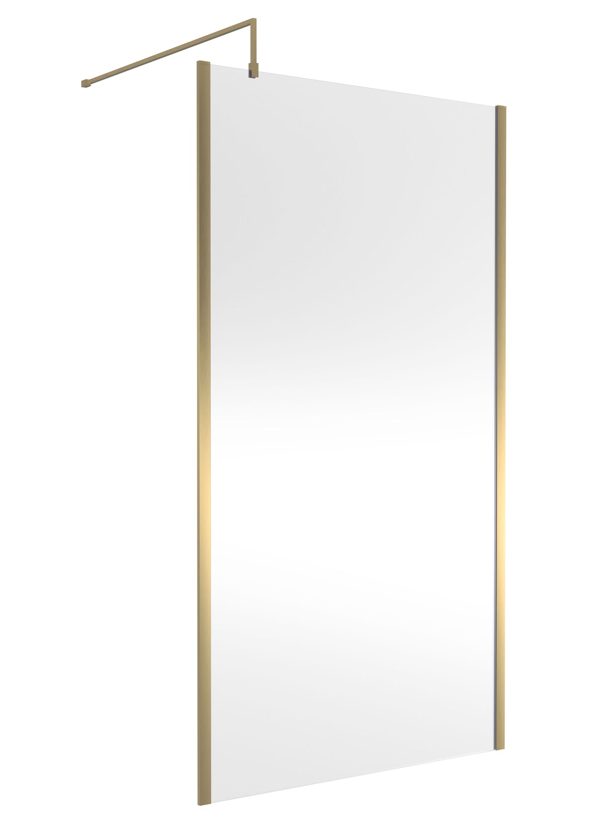Modern Splash 1100mm Brushed Brass Wetroom Screen With Support Bar