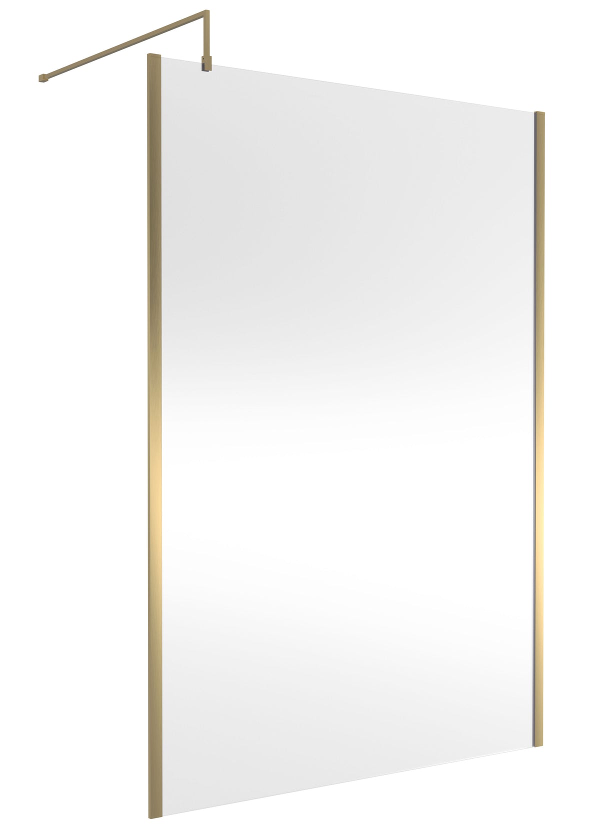 Modern Splash 1400mm Brushed Brass Wetroom Screen With Support Bar