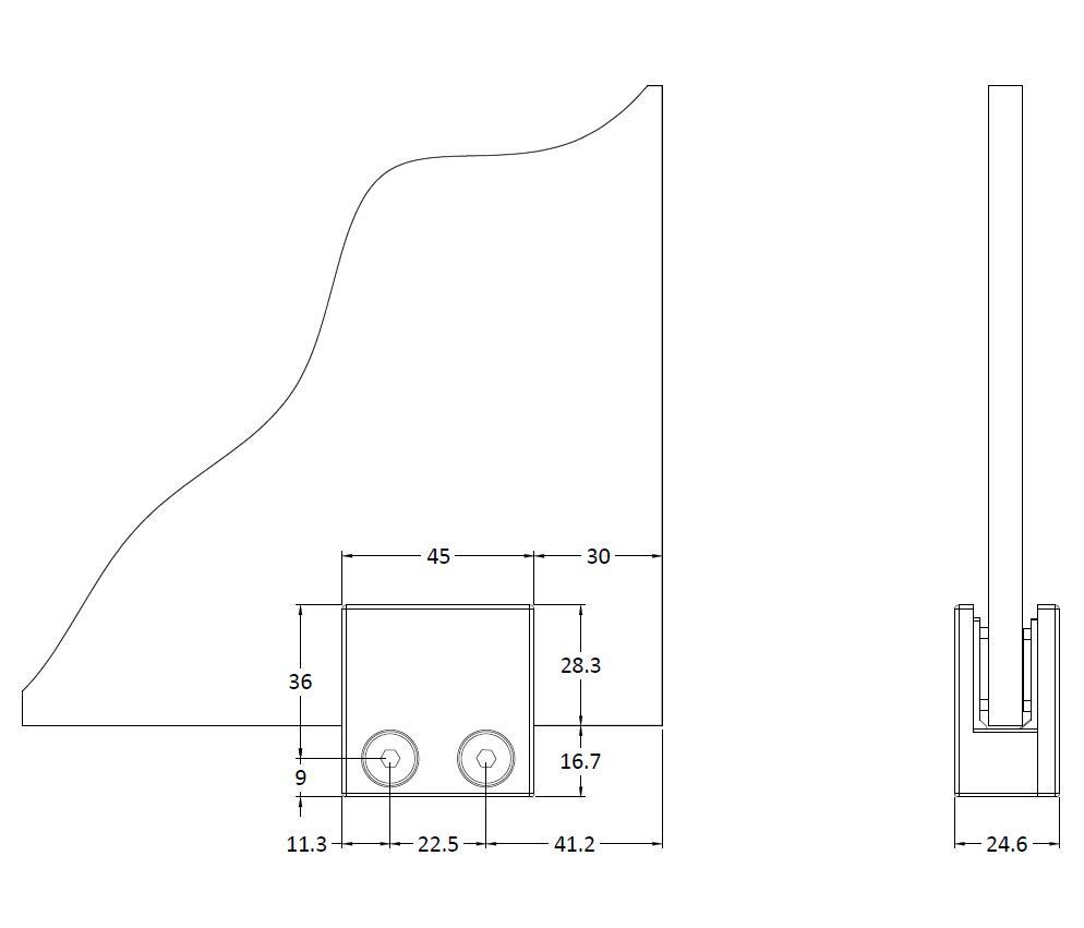 Matt Black Wetroom Foot And Wall Bracket