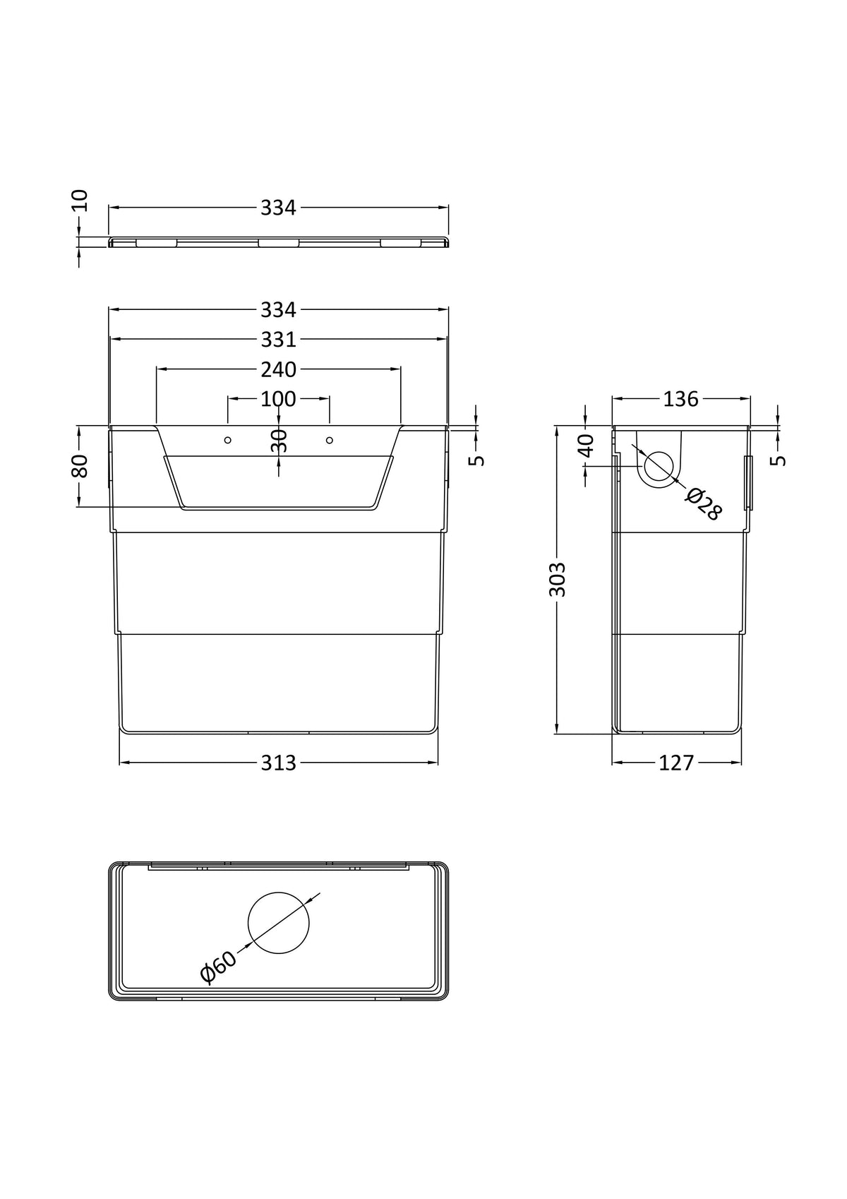 Modern Splash Toilet Dual Flush Concealed Cistern with Chrome Flush Button