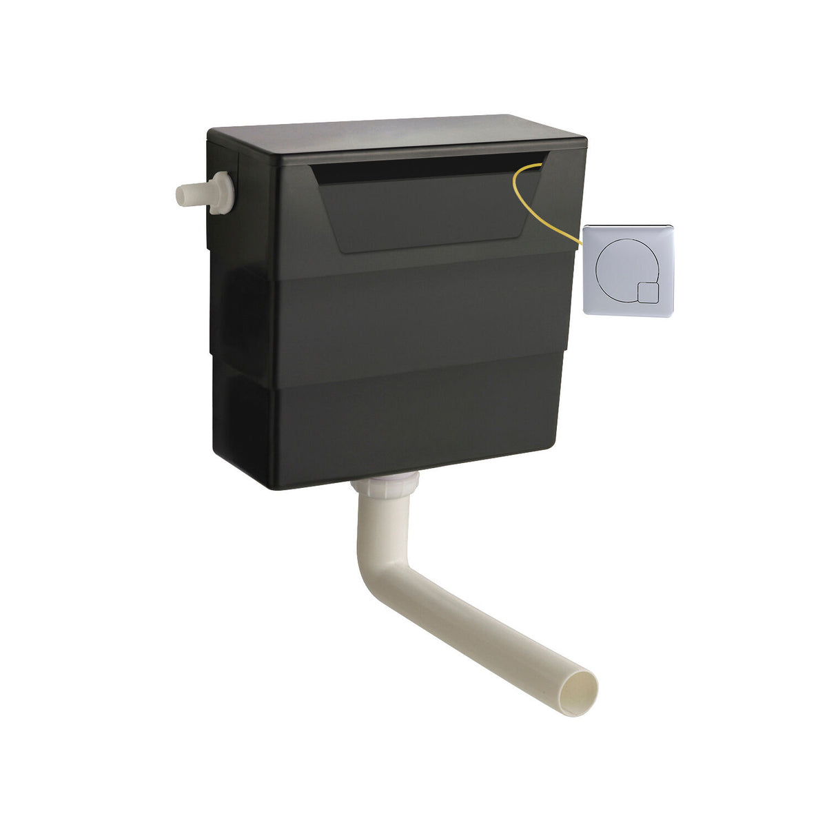 Modern Splash Toilet Concealed Cistern With Chrome Contemporary Dual Flush Plate