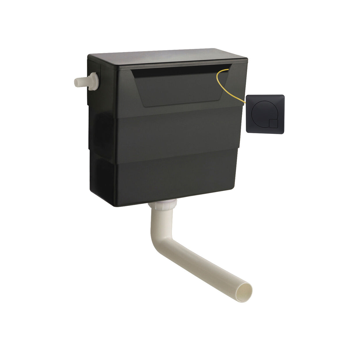 Modern Splash Concealed Cistern With Matt Black Contemporary Dual Flush Plate