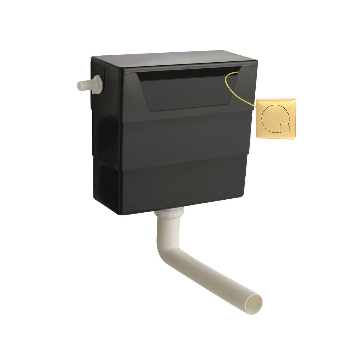 Modern Splash Concealed Cistern With Brushed Brass Contemporary Dual Flush Plate