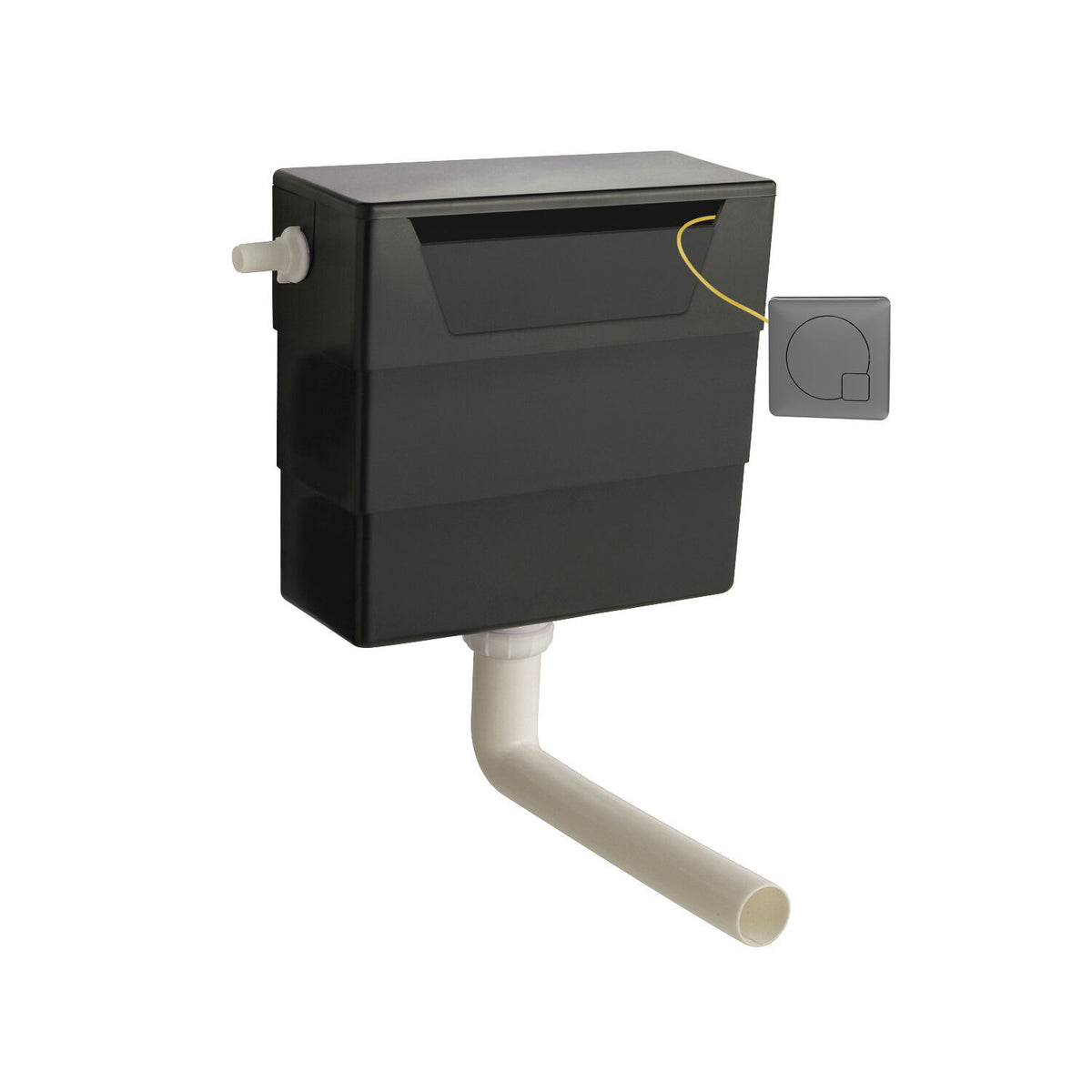 Modern Splash Concealed Cistern With Brushed Pewter Contemporary Dual Flush Plate